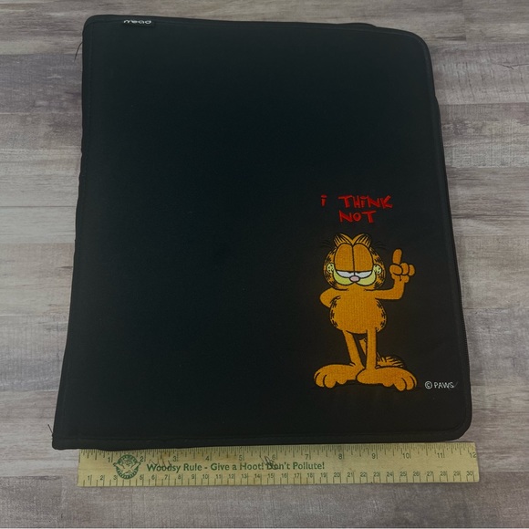 Vintage Garfield the Cat Trapper Keeper Binder by Mead. Embroidered Cat. Paw Zip - Picture 11 of 12